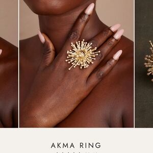 Brand New AKMA SMALL Khoi Gold Statement Ring